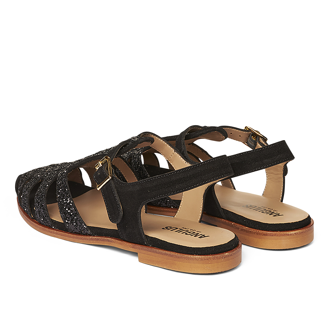 Klassische Fisherman’s Sandale mit funkelndem Glitzer