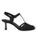 Glitzersandale mit hohem Absatz und organischem Frontdetail