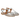 Flache Sandale mit schönem organischem Detail an der Vorderseite