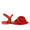 Sandale mit voluminöser Rosenapplikation