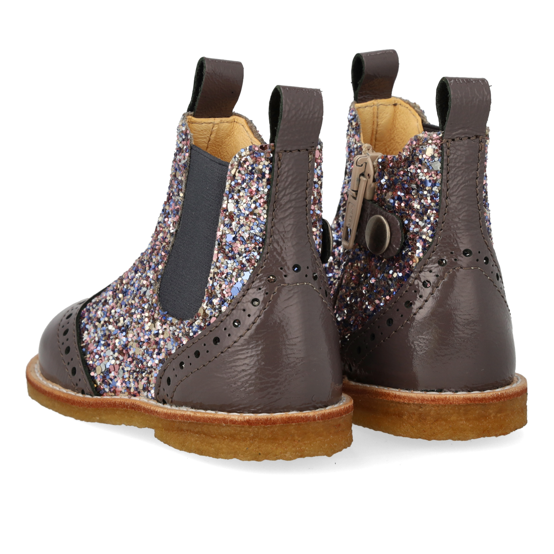 Klassische Chelsea-Stiefel mit funkelndem Glitzer