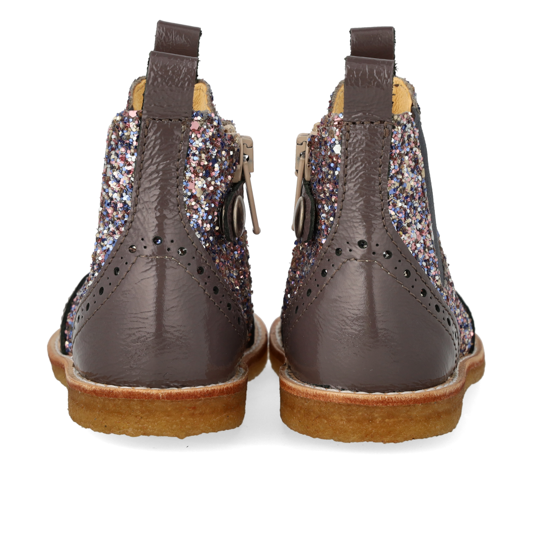 Klassische Chelsea-Stiefel mit funkelndem Glitzer