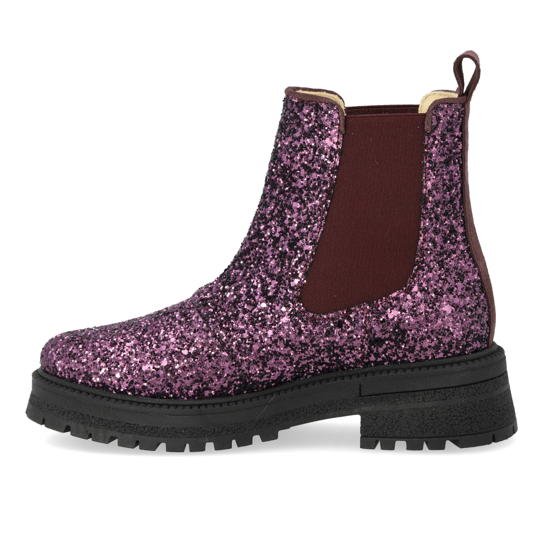 Glitzer-Chelsea-Stiefel mit Tracksohle
