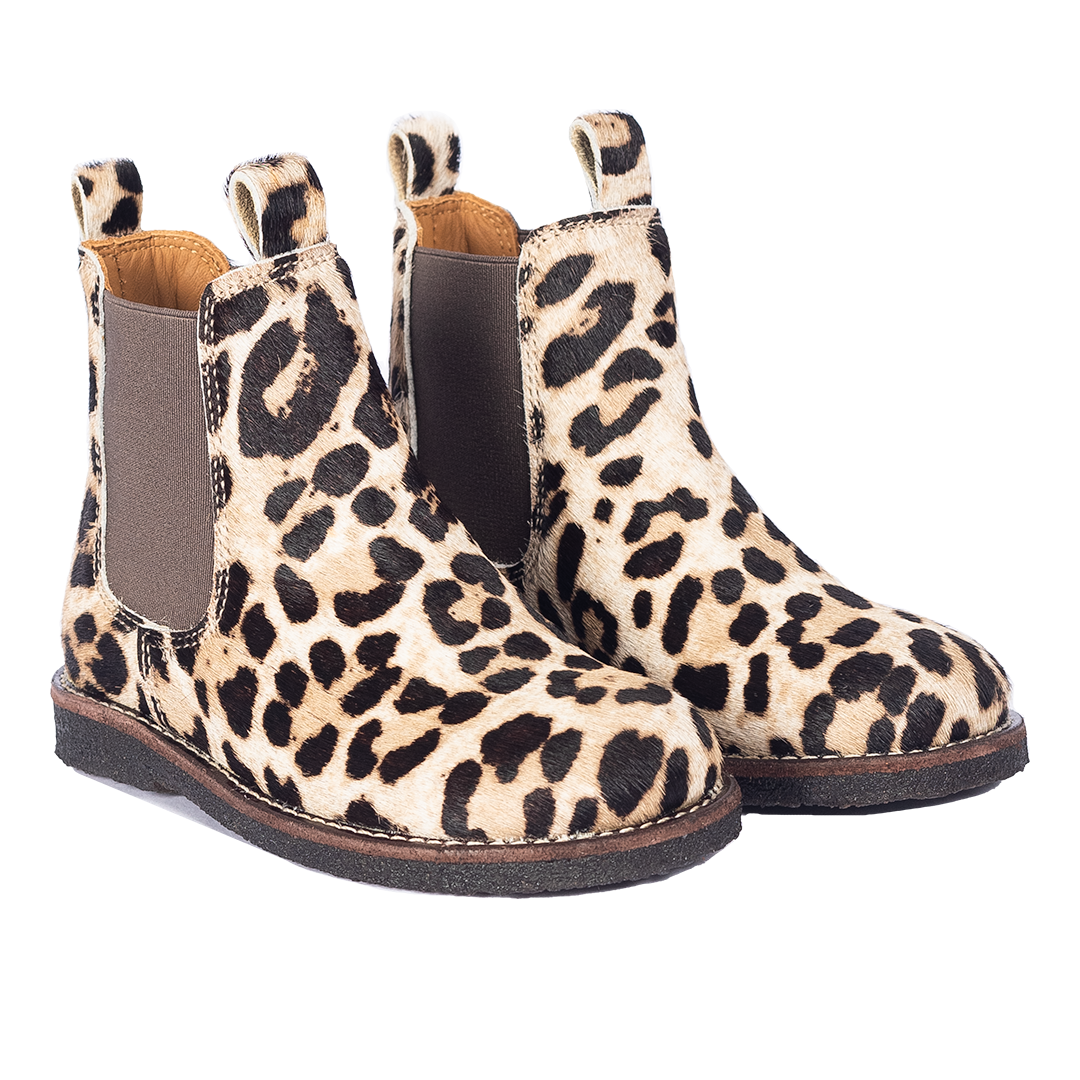 Chelsea-Stiefel aus gemustertem Ponyfell