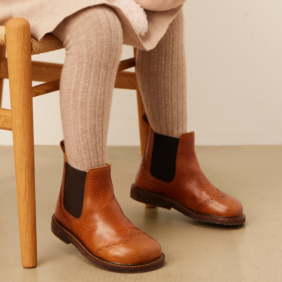 Chelsea Stiefel mit brogue lochmuster