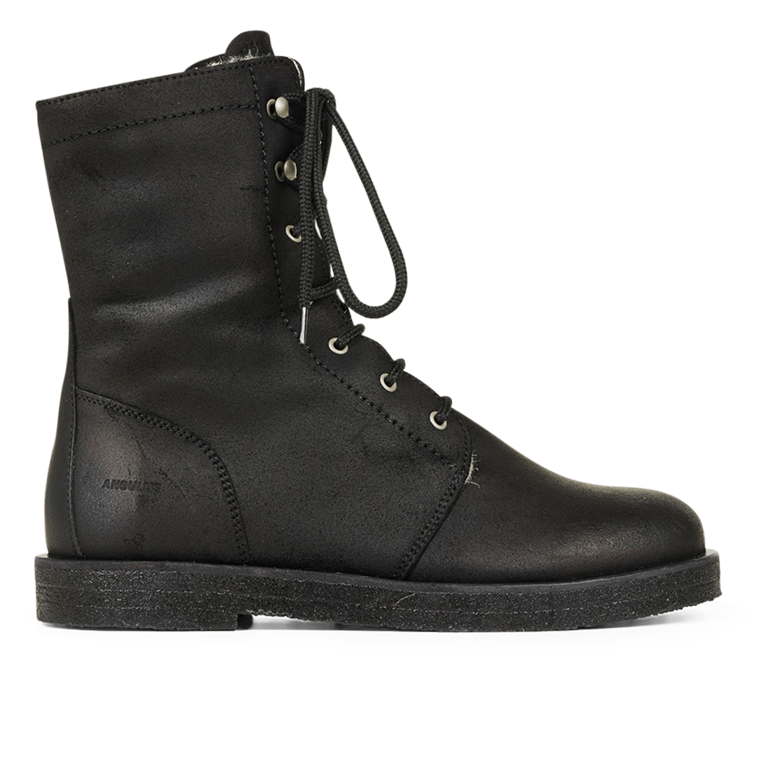 Schnürstiefel mit Wollfutter und Reißverschluss
