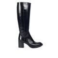 70er-inspirierter lederstiefel mit hohem schaft