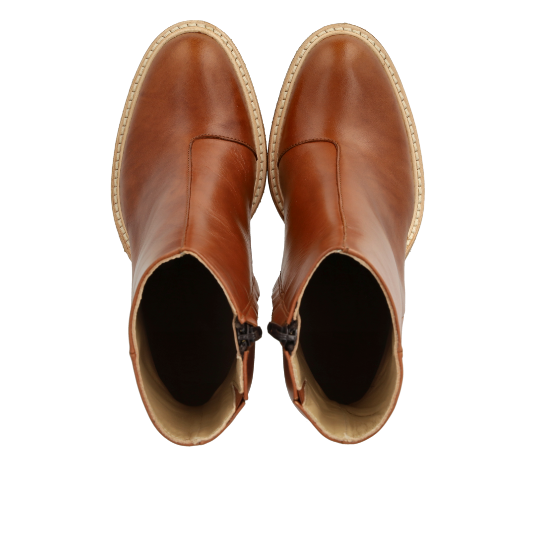 Stiefelette mit Blockabsatz und Reißverschluss