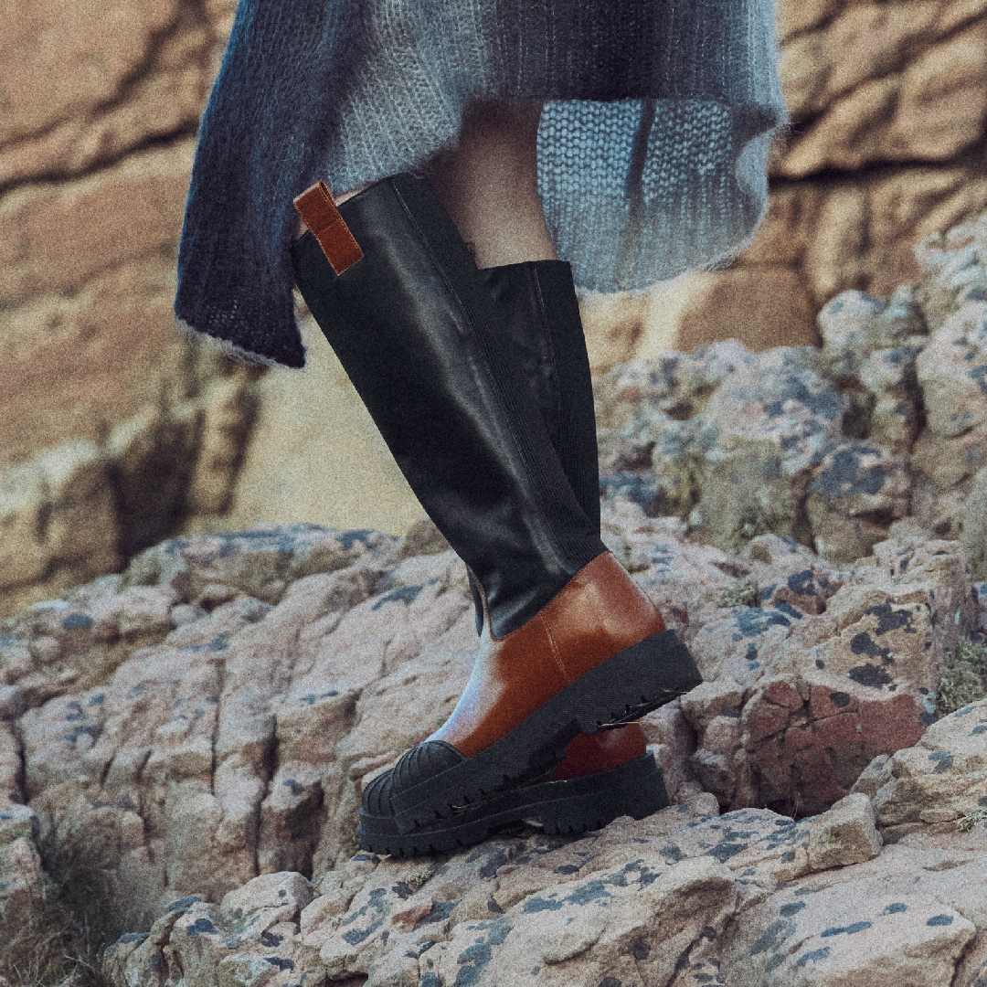 Langschaftstiefel mit Reißverschluss