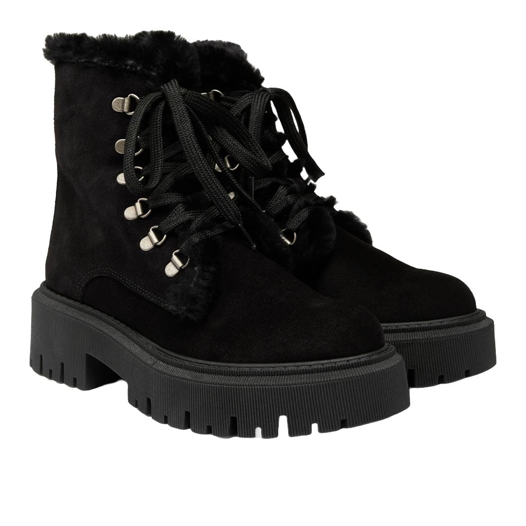 Schnürstiefel mit Wollfutter