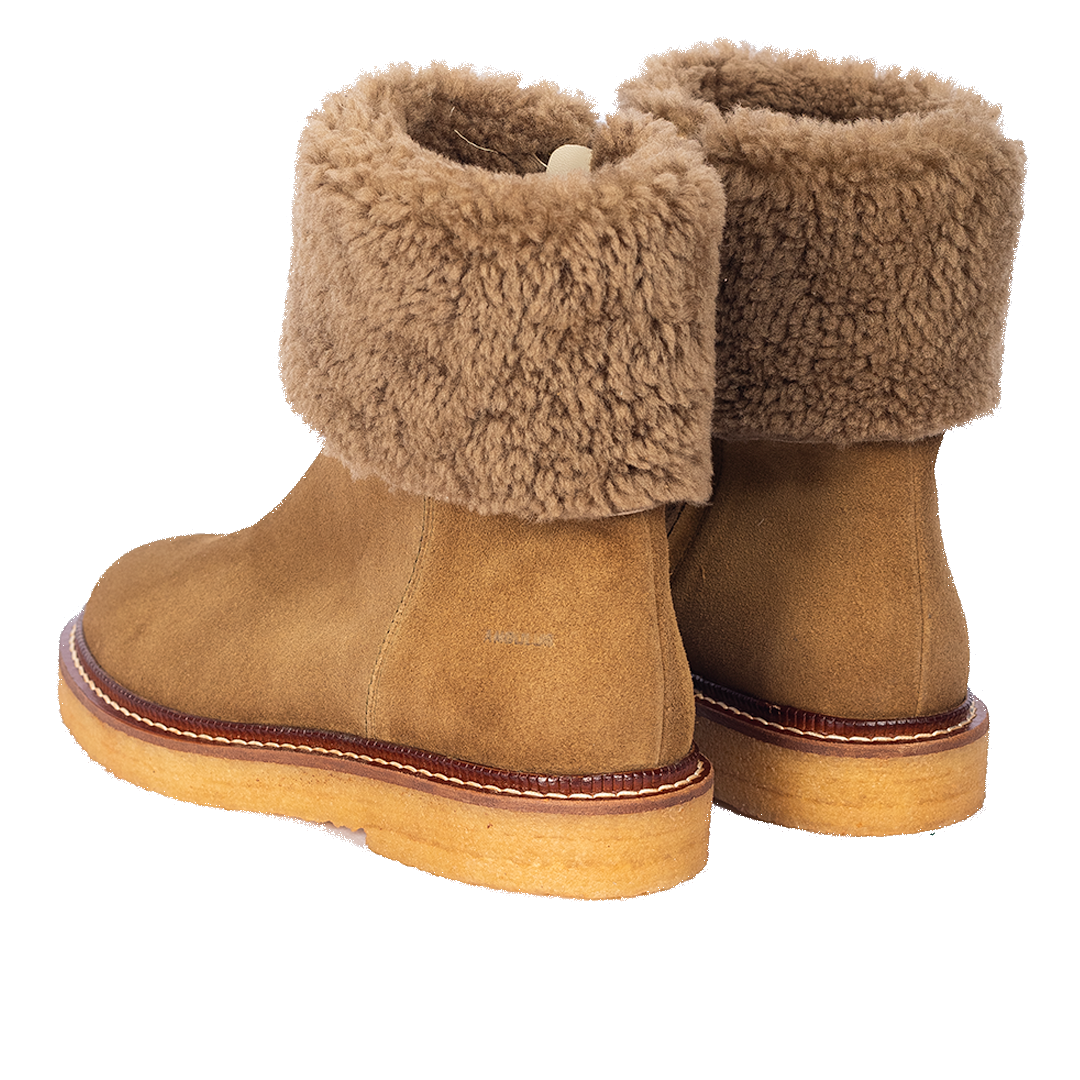 Wildlederstiefel mit weichem Lammwollfutter