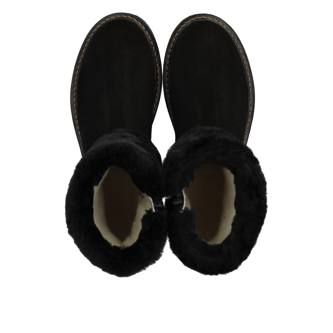 Wildlederstiefel mit weichem Lammwollfutter