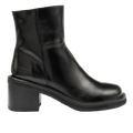 Lederstiefelette mit grafischem Blockabsatz