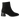 Stiefelette mit skulpturalem schwarzen Holzabsatz