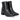 Stiefelette mit skulpturalem schwarzen Holzabsatz