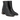 Handgeflochtene Lederstiefelette mit skulpturalem Blockabsatz