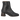 Handgeflochtene Lederstiefelette mit skulpturalem Blockabsatz