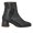 Handgeflochtene Lederstiefelette mit skulpturalem Blockabsatz