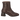 Handgeflochtene Lederstiefelette mit skulpturalem Blockabsatz