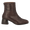 Handgeflochtene Lederstiefelette mit skulpturalem Blockabsatz