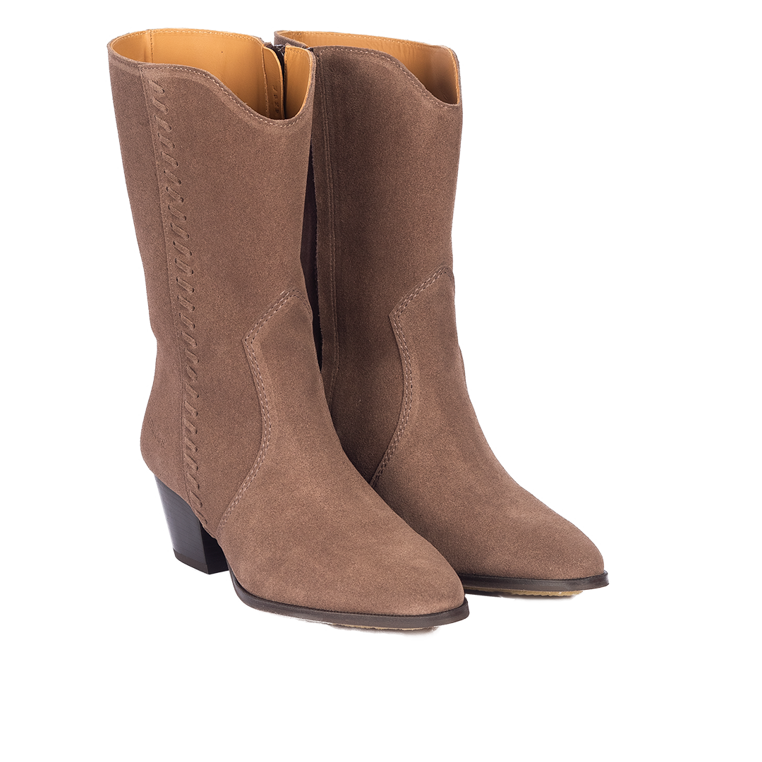 Cowboystiefel mit geflochtenen Ziernähten