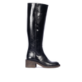 Stiefel mit langem Schaft und geflochtenen Ziernähten