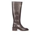 Stiefel mit langem Schaft und geflochtenen Ziernähten