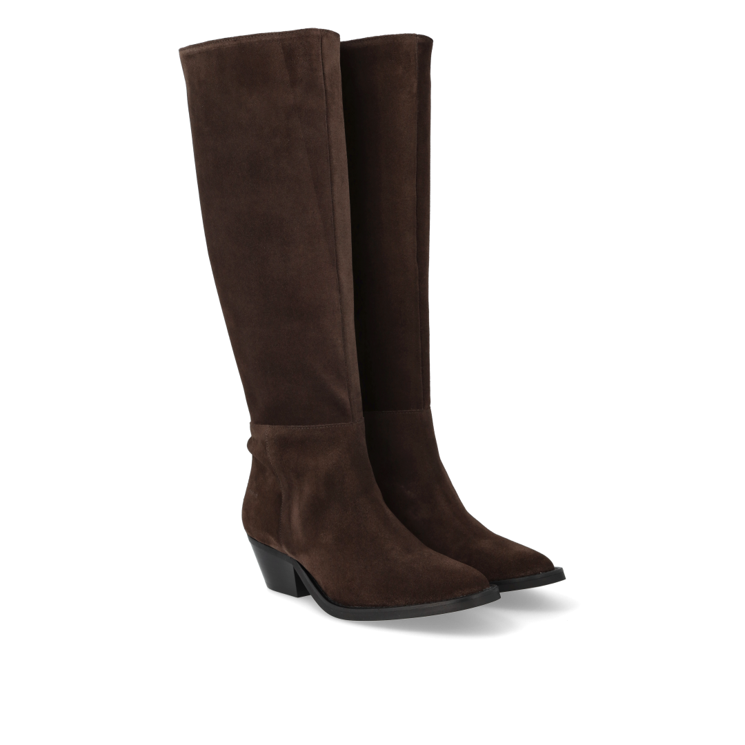 Wildlederstiefel mit hohem Schaft