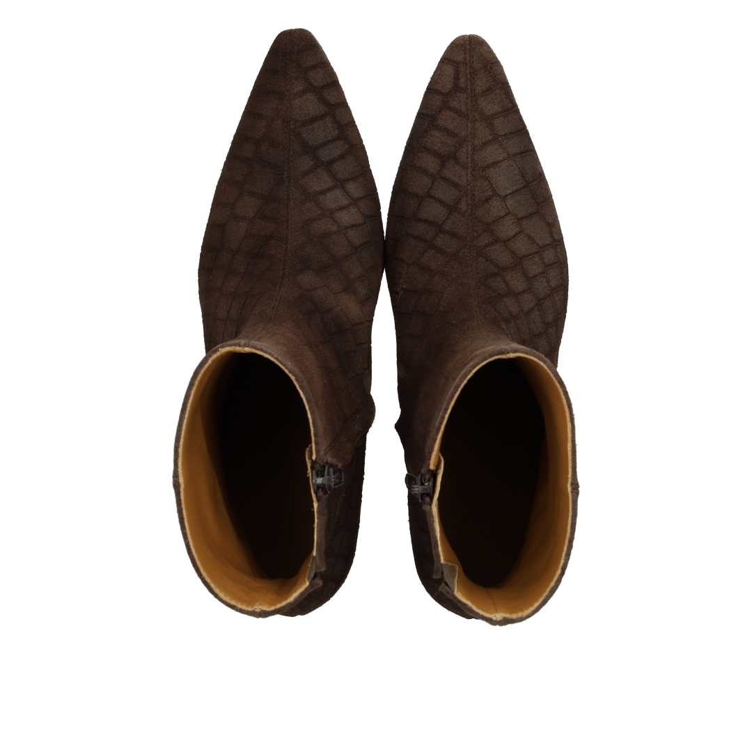 Skulpturale Stiefelette mit spitzer Spitze