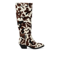 Langschaftstiefel aus gemustertem Ponyfell