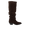 Langschaftiger Wildlederstiefel mit Raffung