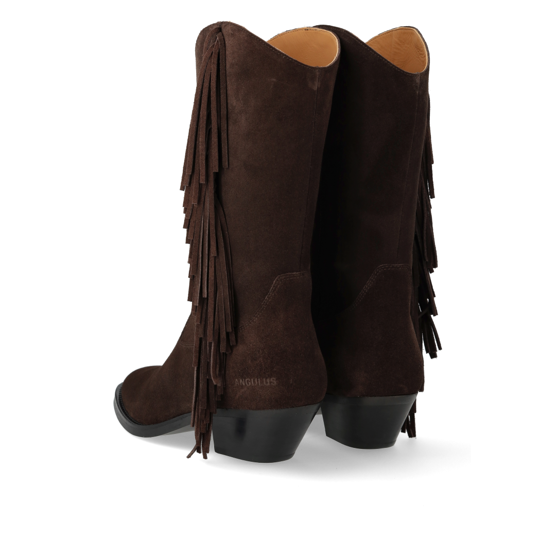Cowboystiefel mit geschwungenem Schaft und Fransen