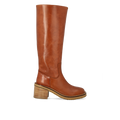 70er-inspirierter Lederstiefel mit hohem Schaft