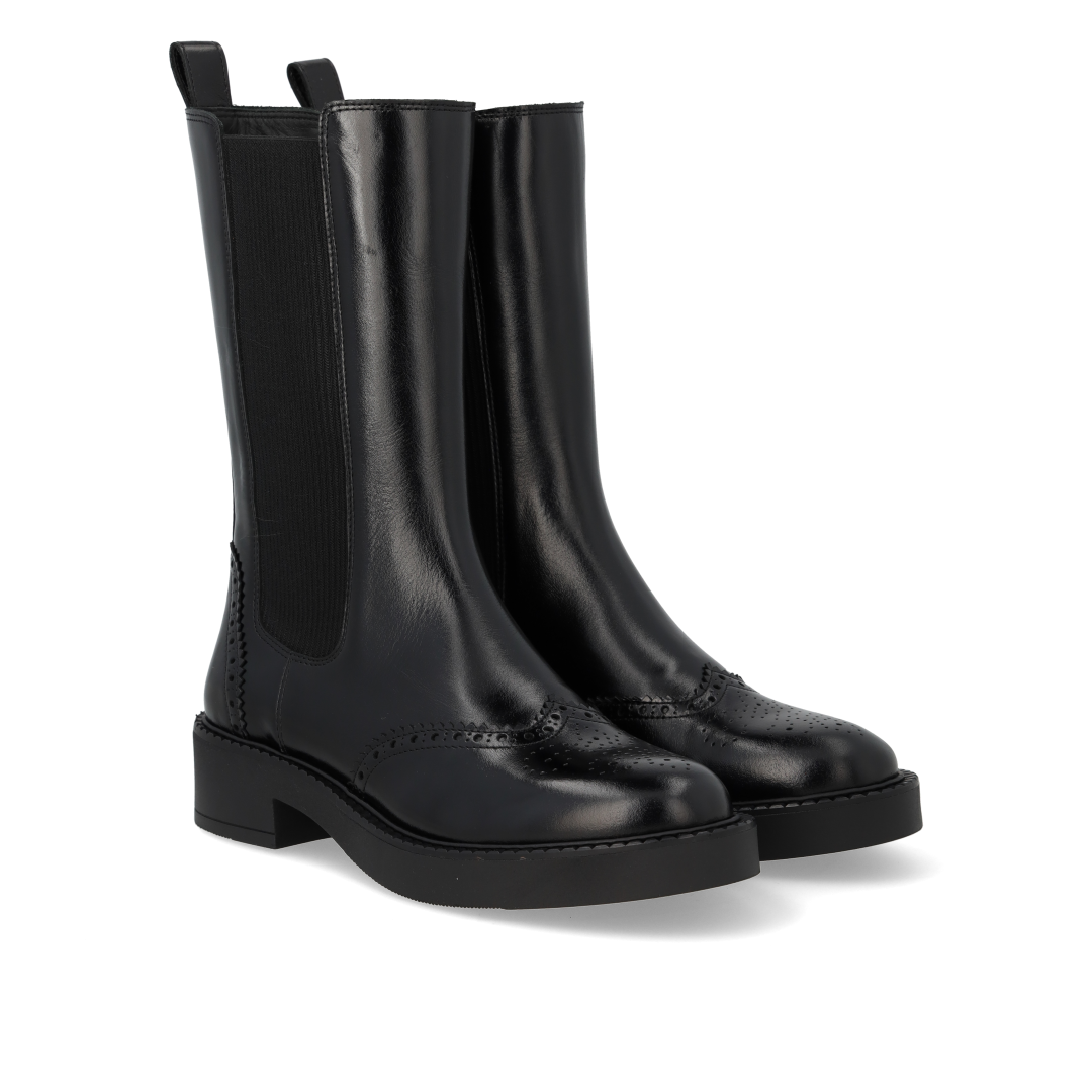 Chelsea-Stiefel mit Brogue-Lochmuster