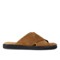 Slip-on gekreuzte Ledersandale