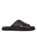 Slip-on Kreuzriemen-Ledersandale